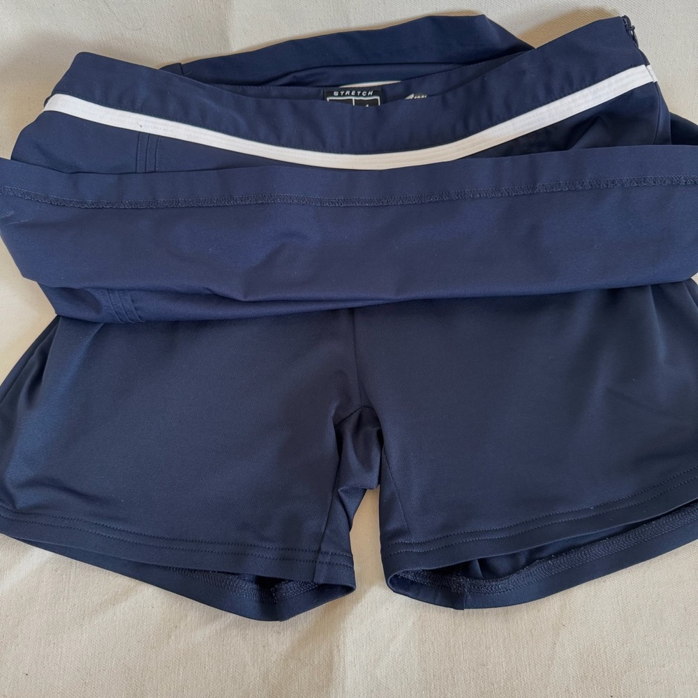 Adidas Navy Blue Tennis Skirt with White Trim - Picture 5 of 5